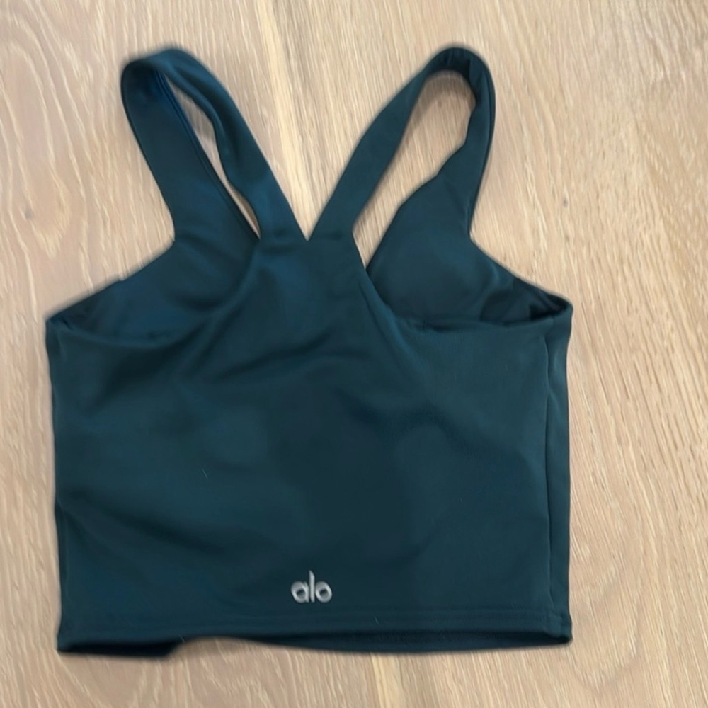 ALO Yoga teal workout bra tank